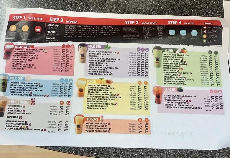 Kung Fu Tea - Jacksonville, FL menu_pic