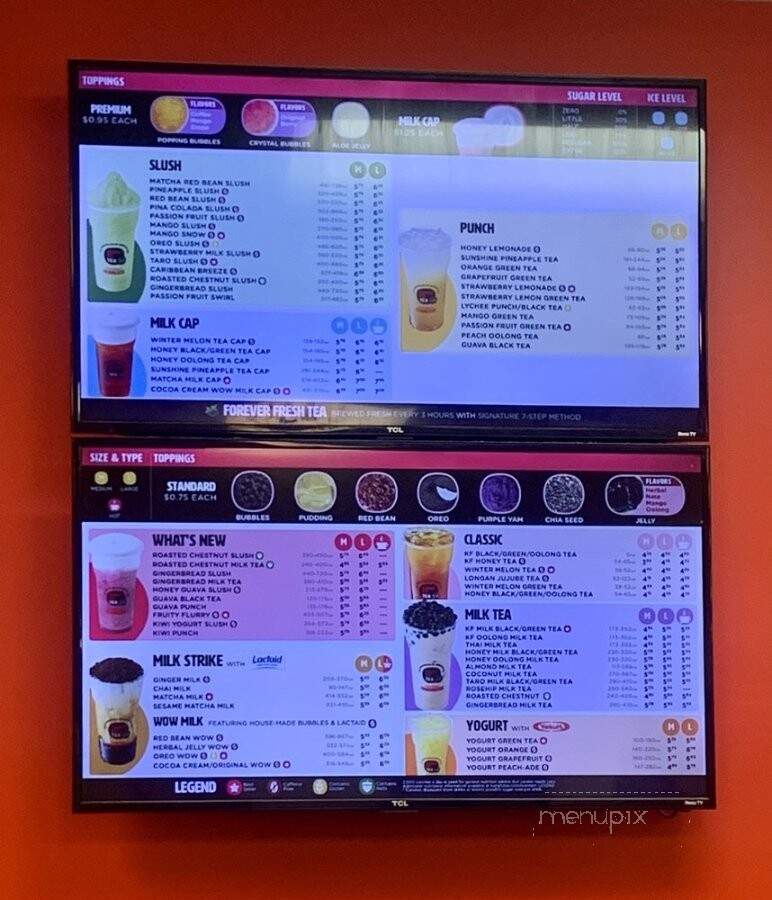 Kung Fu Tea - Jacksonville, FL menu_pic