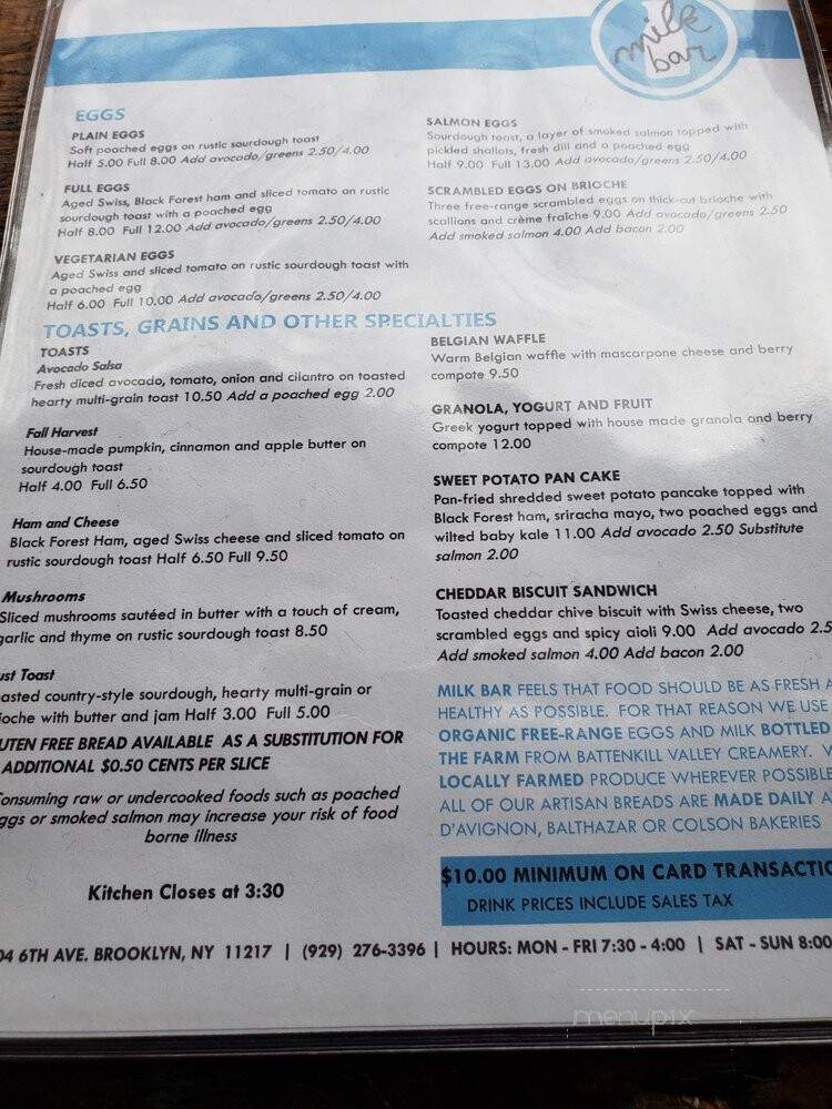 Milk Bar Brooklyn - Brooklyn, NY menu_pic