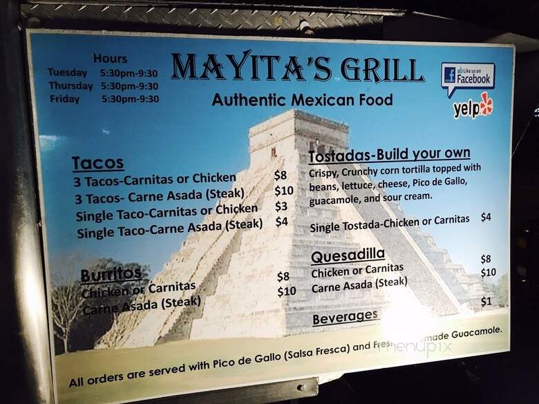 Mayita's Grill - Honolulu, HI menu_pic