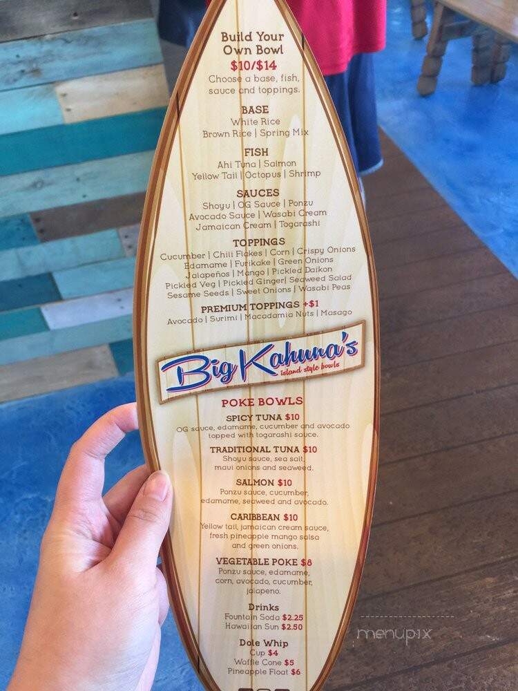 Big Kahuna's Island Style Bowls - Winter Springs, FL menu_pic