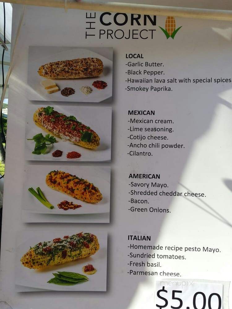 The Corn Project - Honolulu, HI menu_pic