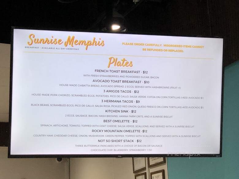 Sunrise Memphis - Memphis, TN menu_pic