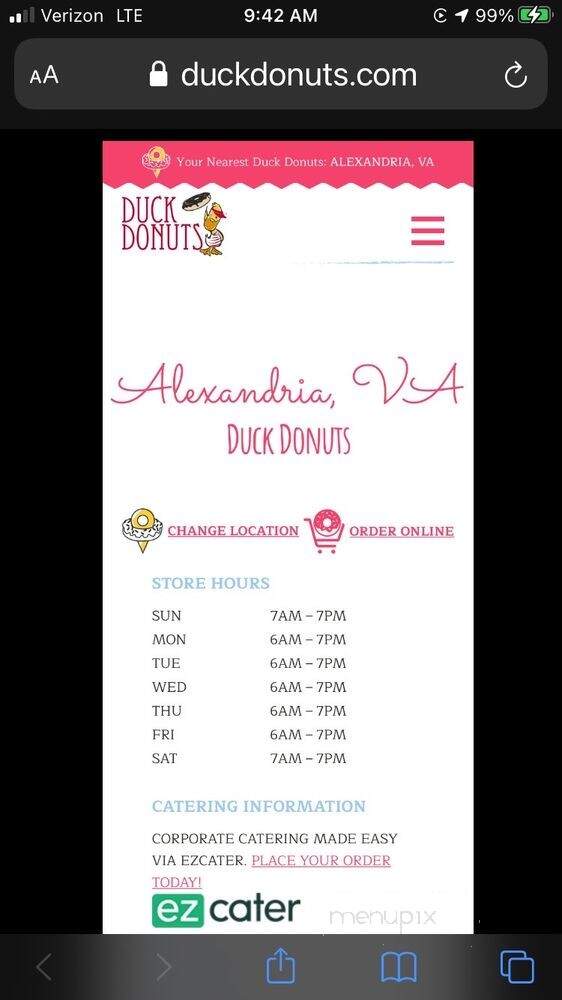 Duck Donuts - Alexandria, VA menu_pic
