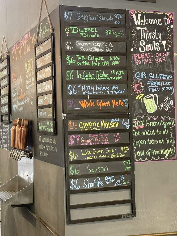 Thirsty Souls Community Brewing - Mount Airy, NC menu_pic