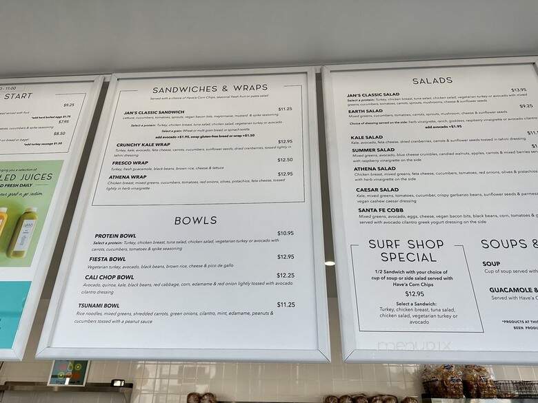 Jan's Health Bar - Corona Del Mar, CA menu_pic
