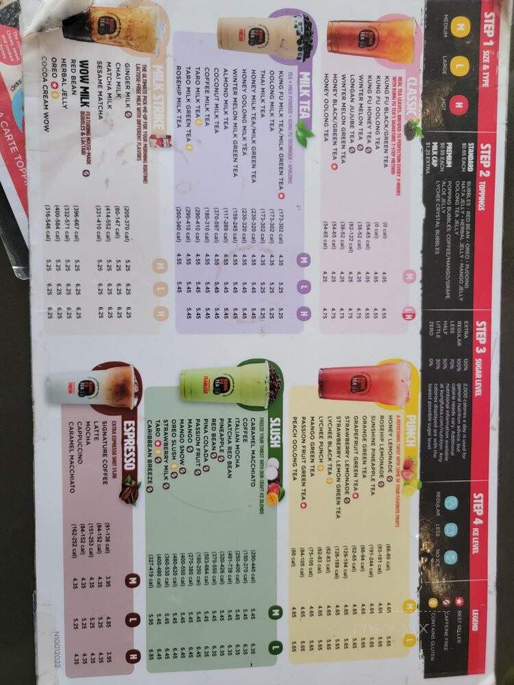 Kung Fu Tea - Millburn, NJ menu_pic
