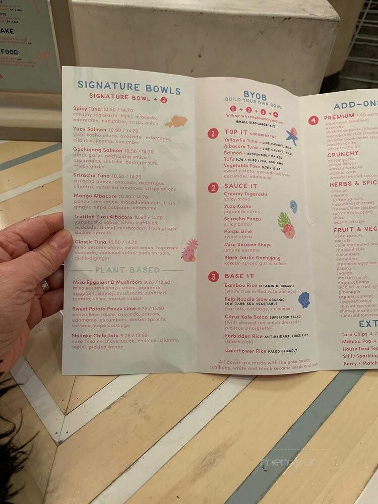 Sweetfin Poke - Los Angeles, CA menu_pic