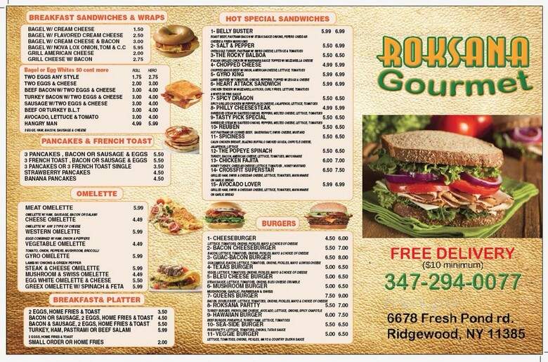 Roksana Gourmet Deli - Ridgewood, NY menu_pic