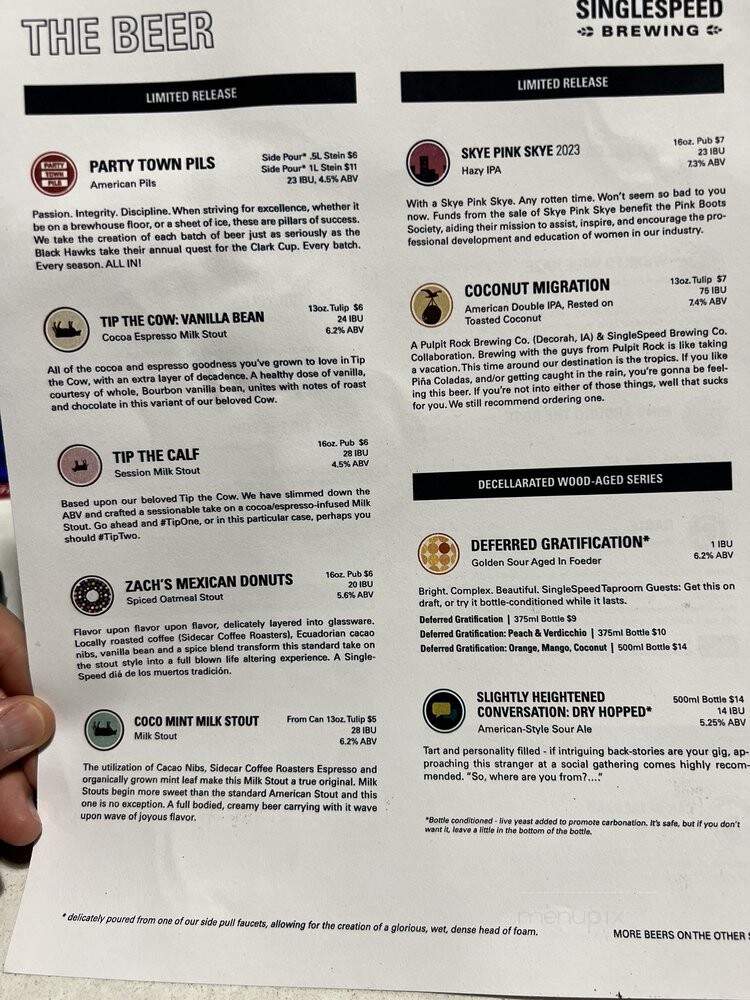 SingleSpeed Brewing - Waterloo, IA menu_pic