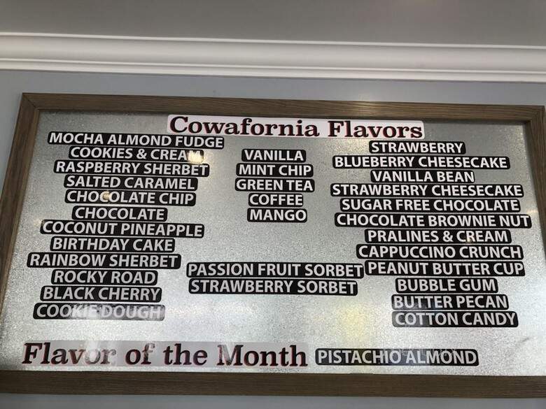 Cowafornia Ice Cream - Newport Beach, CA menu_pic