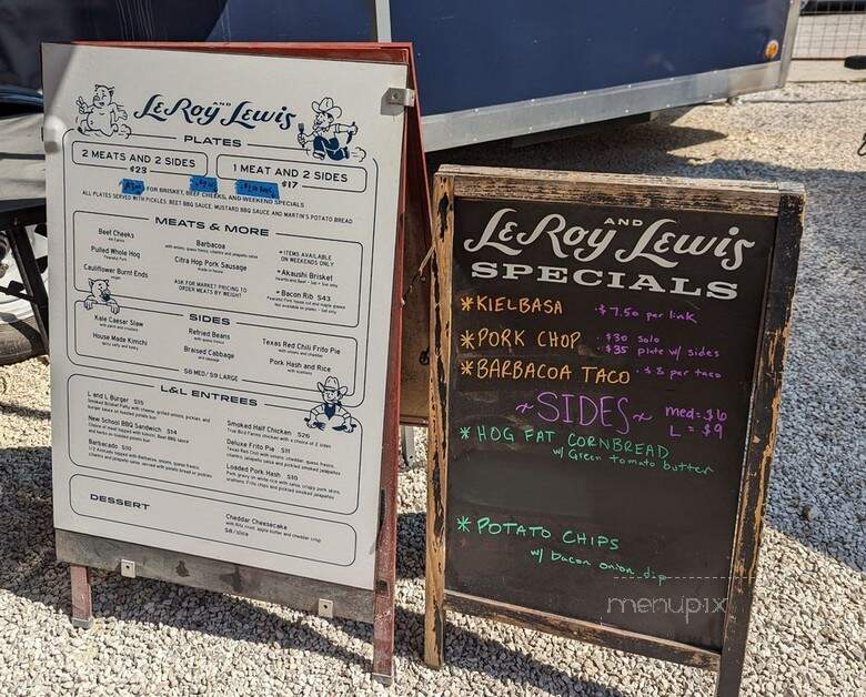 Leroy and Lewis Barbecue - Austin, TX menu_pic