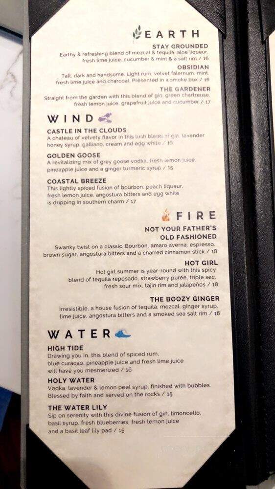 Element - Sarasota, FL menu_pic