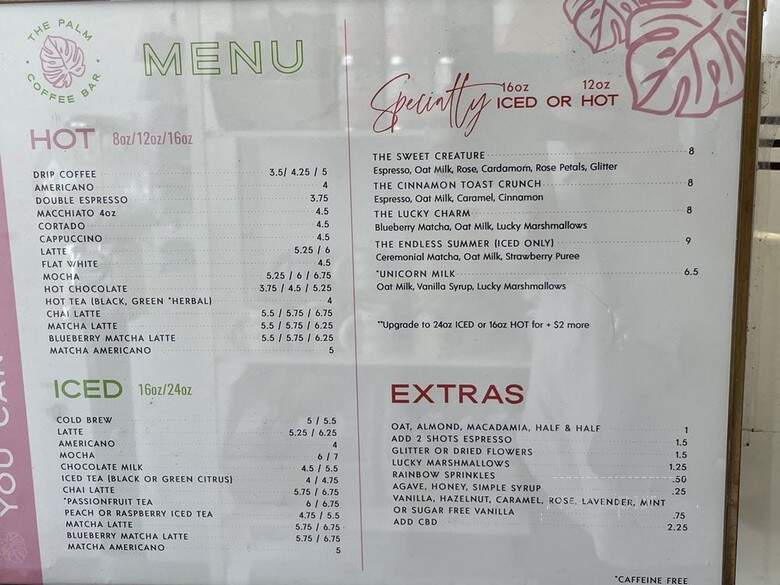 The Palm Coffee Bar - Burbank, CA menu_pic