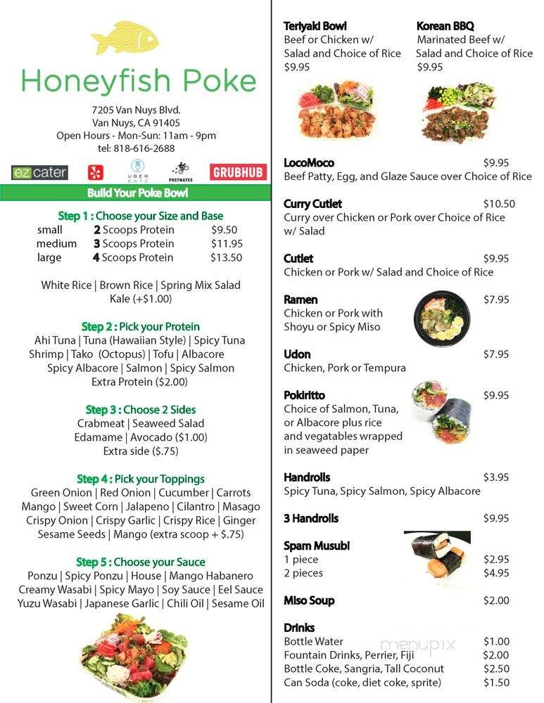 Honeyfish Poke - Van Nuys, CA menu_pic