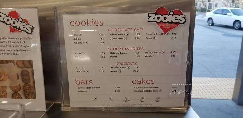 Zooies - Los Angeles, CA menu_pic