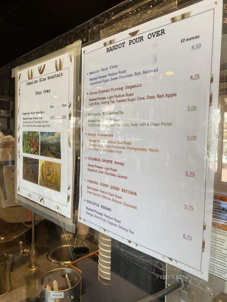 Bardot Bars & Coffee - Tustin, CA menu_pic