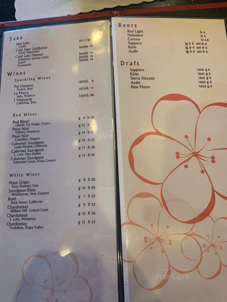 Sakura Teppanyaki & Sushi - San Carlos, CA menu_pic