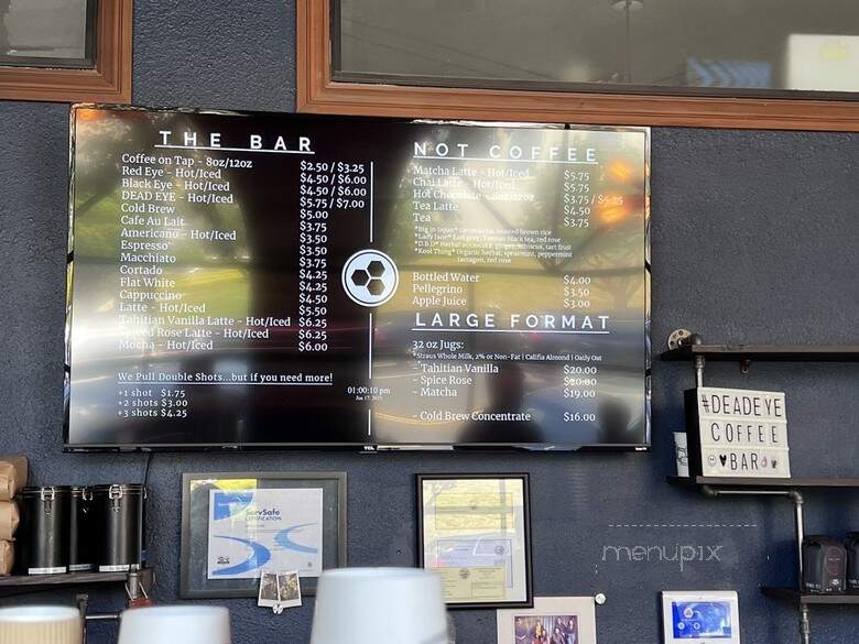 Dead Eye Coffee Bar - South San Francisco, CA menu_pic