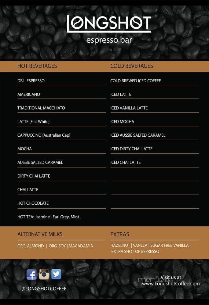 Longshot Coffee - North Hollywood, CA menu_pic