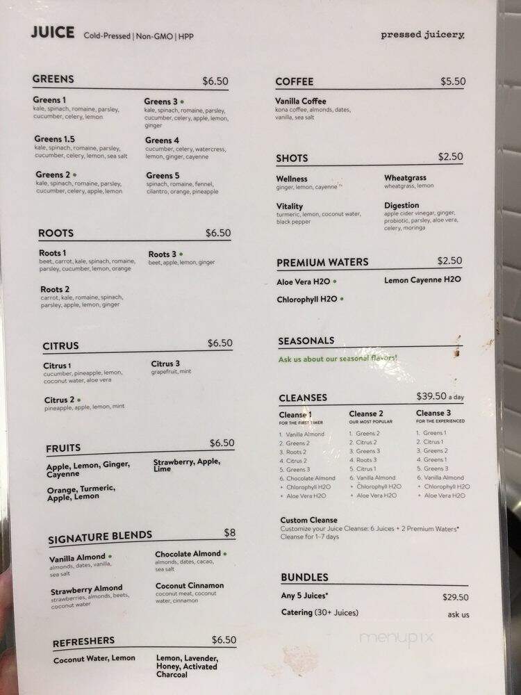 Pressed Juicery - Los Angeles, CA menu_pic