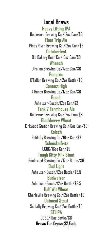 Pangea - Saint Charles, MO menu_pic