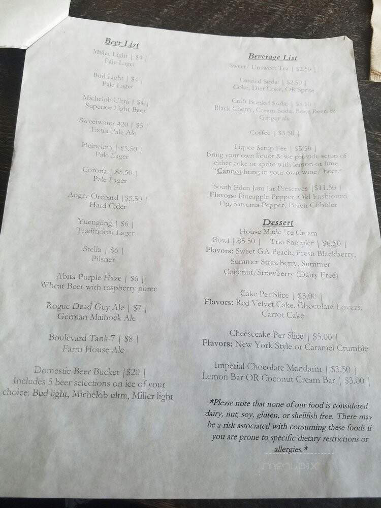 Cream of the Crop Cafe and Wine Bar - Thomasville, GA menu_pic