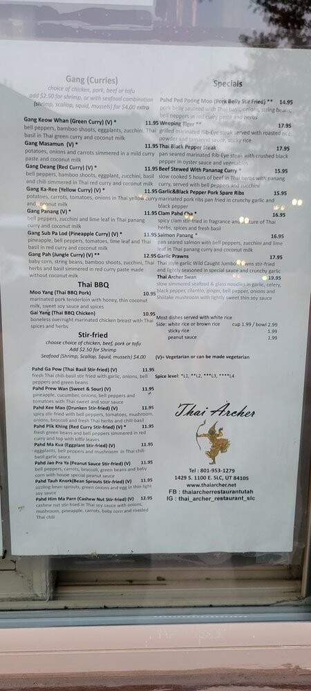 Thai Archer - Salt Lake City, UT menu_pic