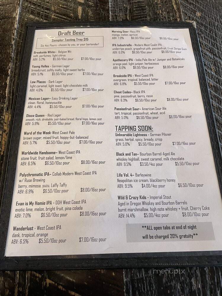 Breakside Brewery - Portland, OR menu_pic