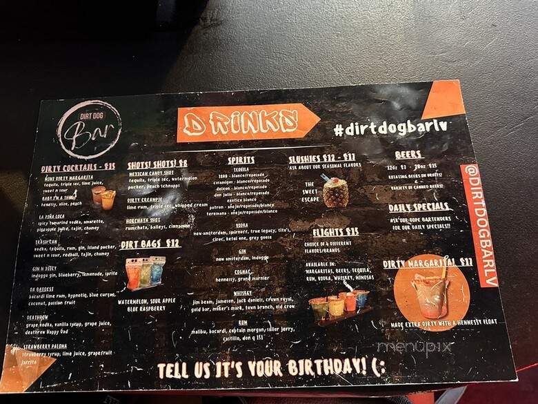 Dirt Dog - Las Vegas, NV menu_pic