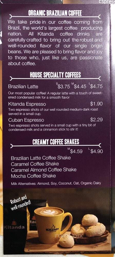 Kitanda Espresso & Acai - Tukwila, WA menu_pic
