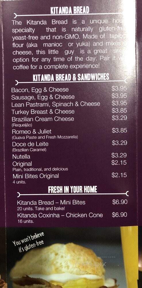 Kitanda Espresso & Acai - Tukwila, WA menu_pic