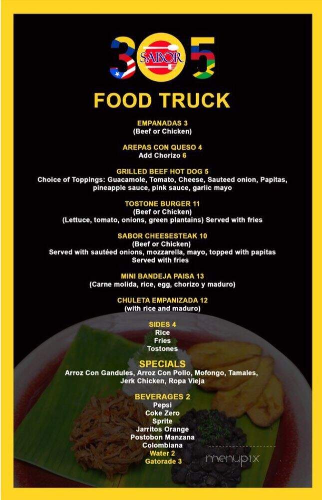Sabor 305 Food Truck - Miami, FL menu_pic