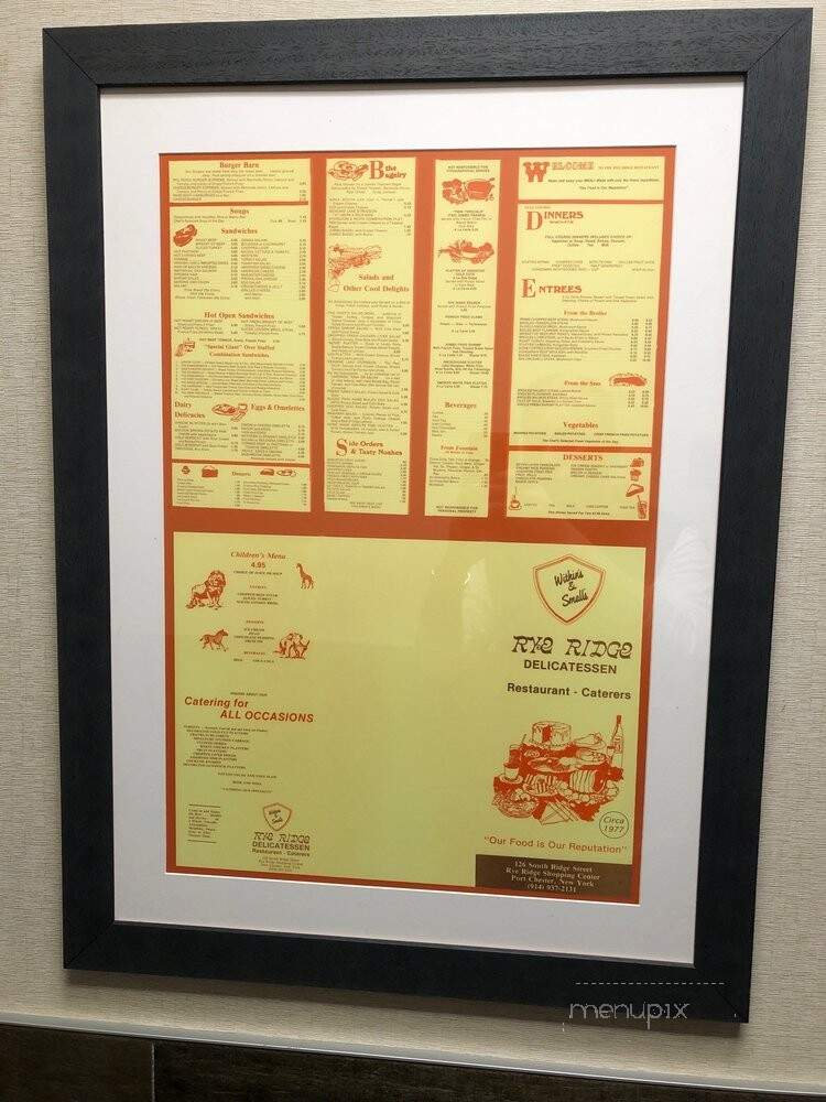 Rye Ridge Deli - Westport, CT menu_pic