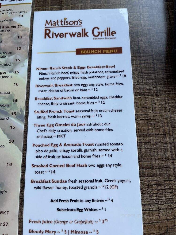 Mattison's City Grille Bradenton Riverwalk - Bradenton, FL menu_pic