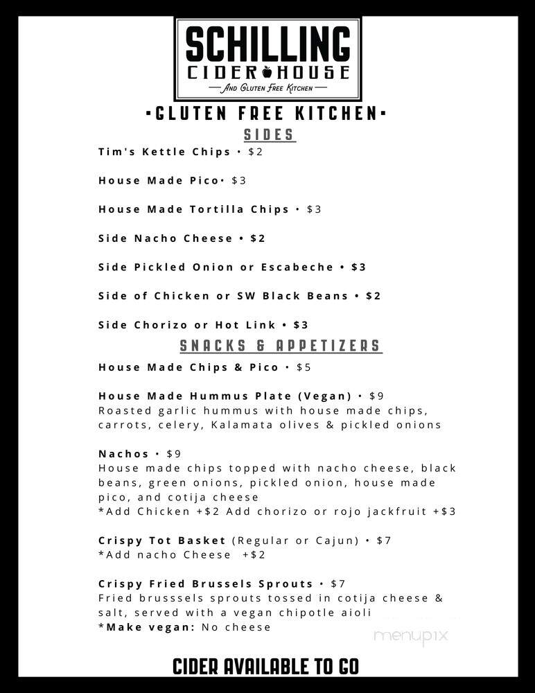 Schilling Cider House Portland - Portland, OR menu_pic