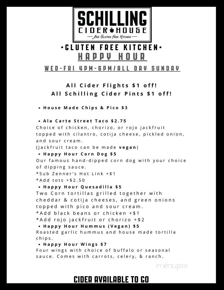 Schilling Cider House Portland - Portland, OR menu_pic