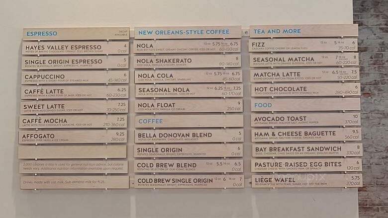 Blue Bottle Coffee - Los Angeles, CA menu_pic