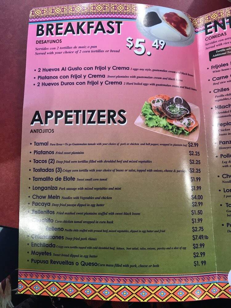 Guatemalteca Bakery & Restaurant - Maywood, CA menu_pic