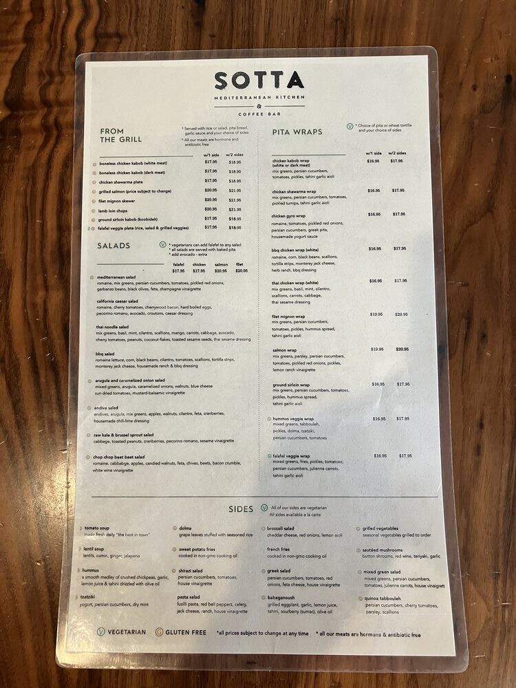 Sotta - Burbank, CA menu_pic