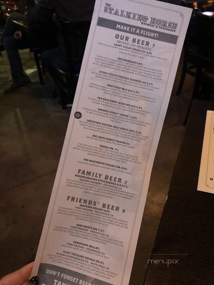 The Stalking Horse Brewery & Freehouse - Los Angeles, CA menu_pic