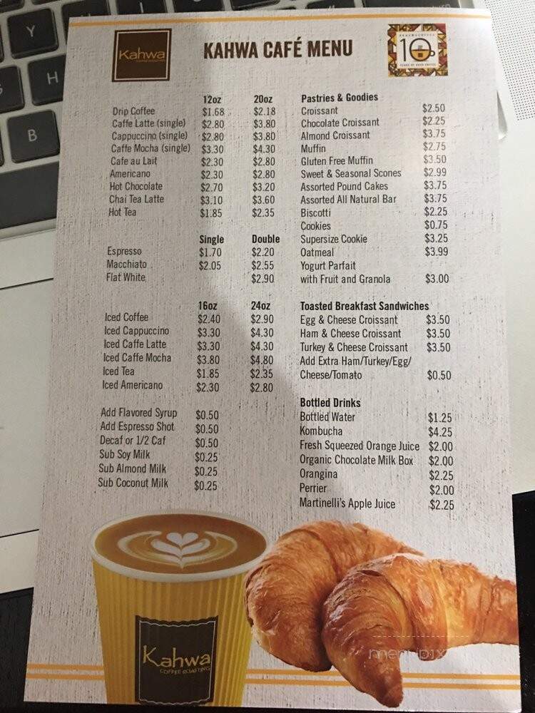 Kahwa Coffee - Lakewood Ranch, FL menu_pic