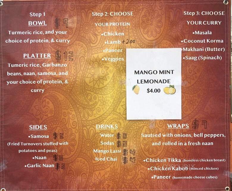 Curry Time Food Truck - Sandy, UT menu_pic