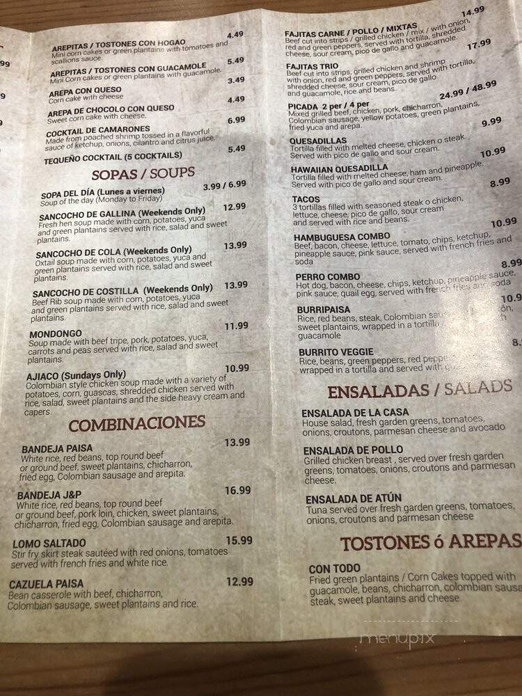 J & P Latin Cuisine - Greenacres, FL menu_pic
