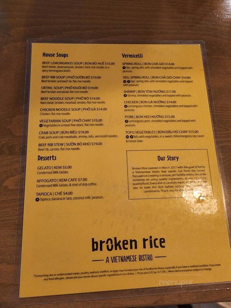 Broken Rice - Honolulu, HI menu_pic