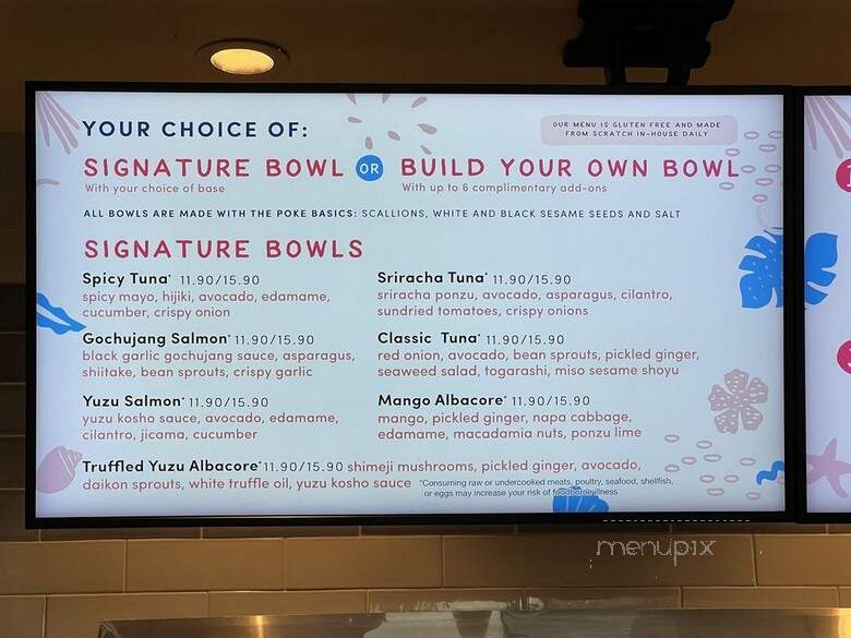 Sweetfin Poke - Los Angeles, CA menu_pic