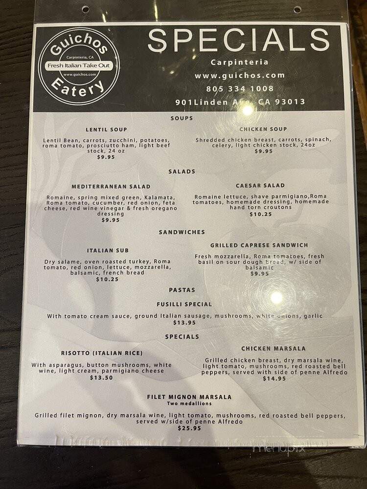 Guicho's Eatery - Carpinteria, CA menu_pic