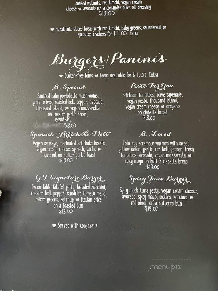 Green Table Cafe - Los Angeles, CA menu_pic