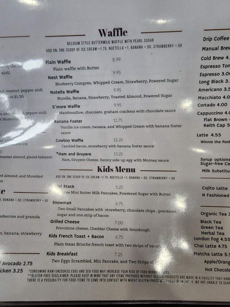 The Nest Cafe - Frisco, TX menu_pic