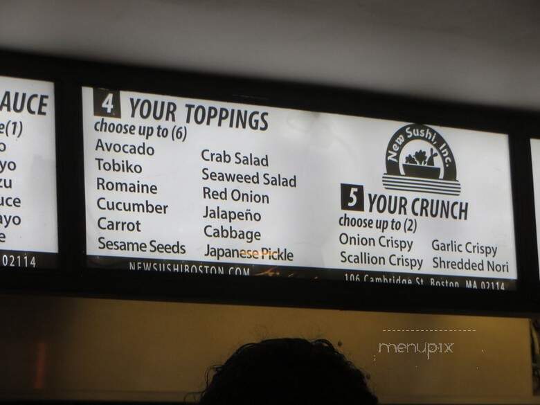New Sushi - Boston, MA menu_pic